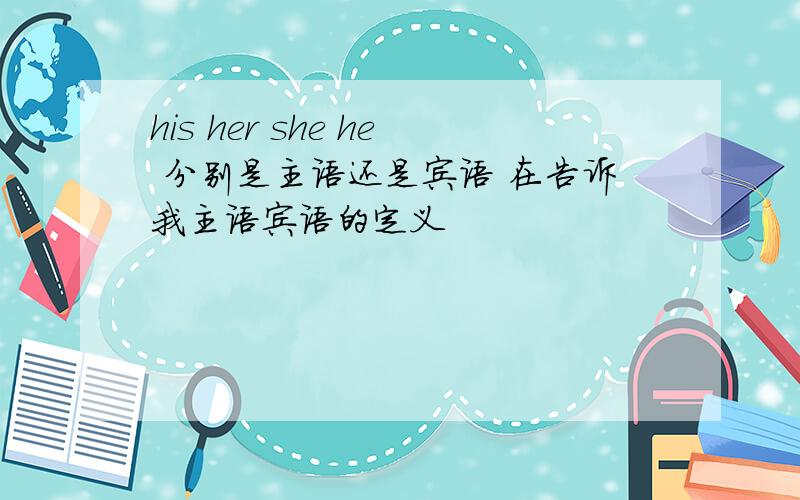 his her she he 分别是主语还是宾语 在告诉我主语宾语的定义