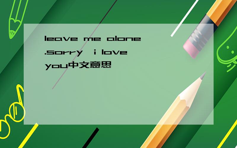 leave me alone.sorry,i love you中文意思