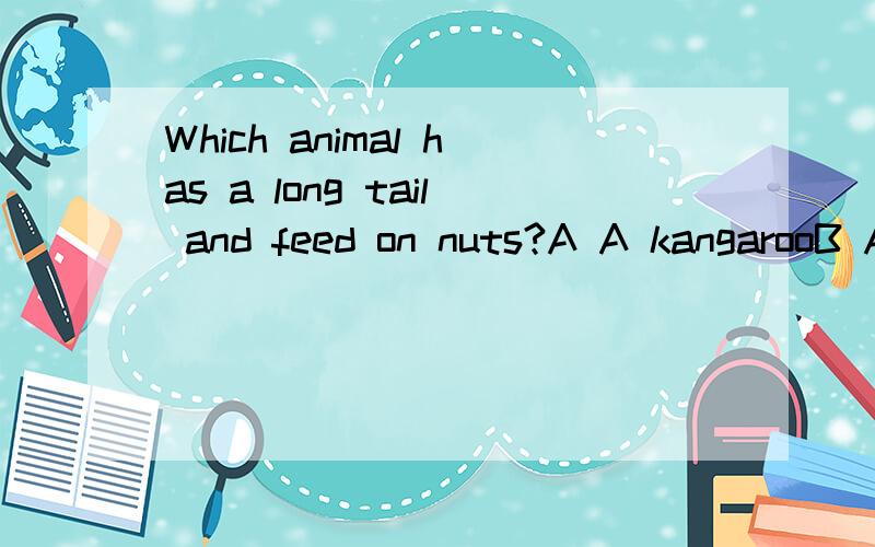 Which animal has a long tail and feed on nuts?A A kangarooB A dolphinC A polar bearD A squirrel
