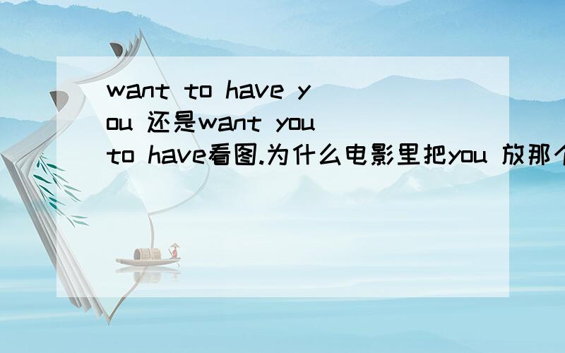 want to have you 还是want you to have看图.为什么电影里把you 放那个位置?