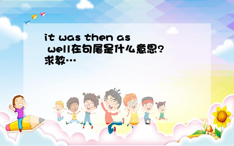 it was then as well在句尾是什么意思?求教…