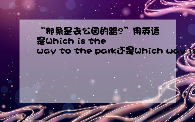 “那条是去公园的路?”用英语是Which is the way to the park还是Which way is to the park?