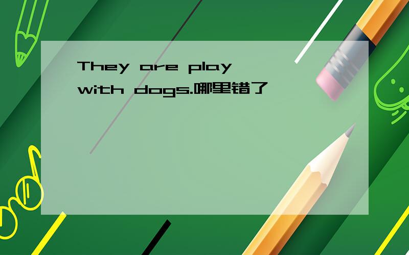 They are play with dogs.哪里错了