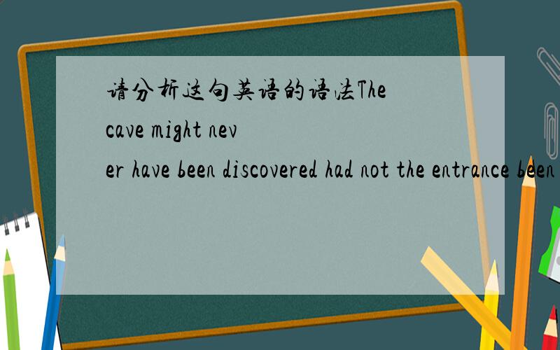 请分析这句英语的语法The cave might never have been discovered had not the entrance been spotted by the distinguished French potholer,Berger请分析这句话的语法,中文意思我知道,关键是什么语法结构.