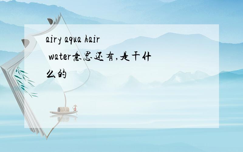 airy aqua hair water意思还有,是干什么的