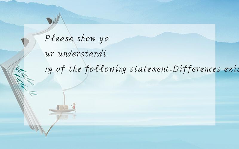 Please show your understanding of the following statement.Differences exist between Chinese culture and western cultures in terms of the cultural patterns including human nature,relationship of mankind to nature,sense of time,acitivity and social rel