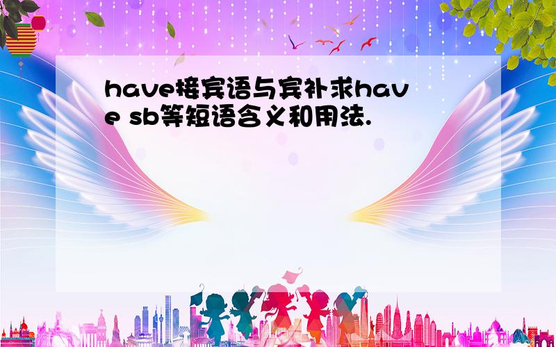 have接宾语与宾补求have sb等短语含义和用法.