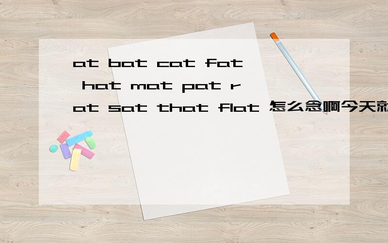 at bat cat fat hat mat pat rat sat that flat 怎么念啊今天就要