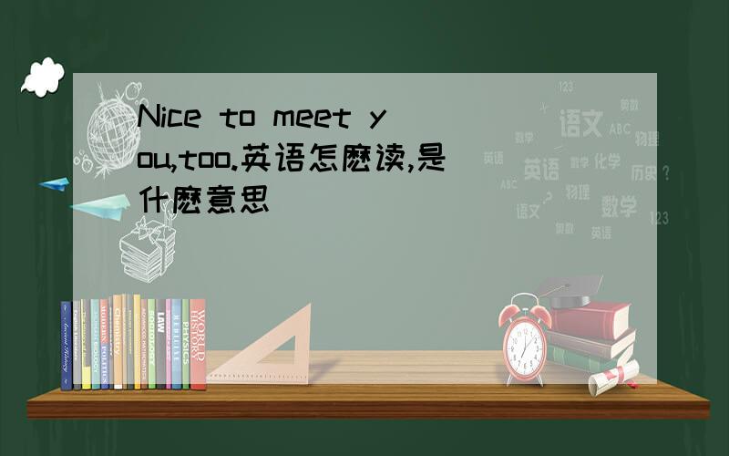 Nice to meet you,too.英语怎麽读,是什麽意思