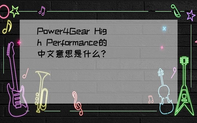 Power4Gear High Performance的中文意思是什么?