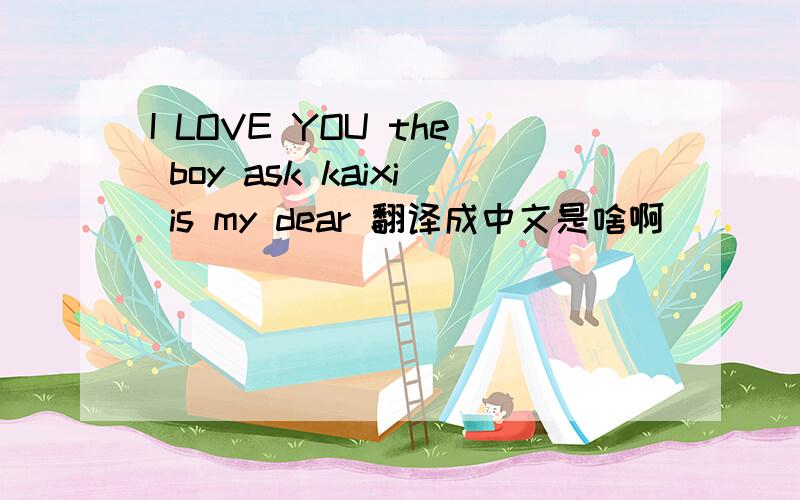 I LOVE YOU the boy ask kaixi is my dear 翻译成中文是啥啊