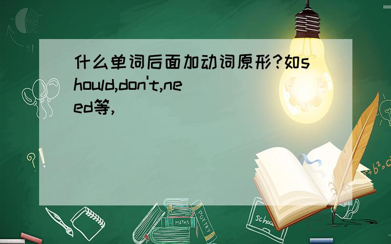 什么单词后面加动词原形?如should,don't,need等,