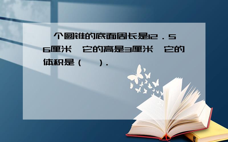 一个圆锥的底面周长是12．56厘米,它的高是3厘米,它的体积是（　）.