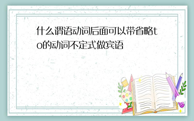 什么谓语动词后面可以带省略to的动词不定式做宾语