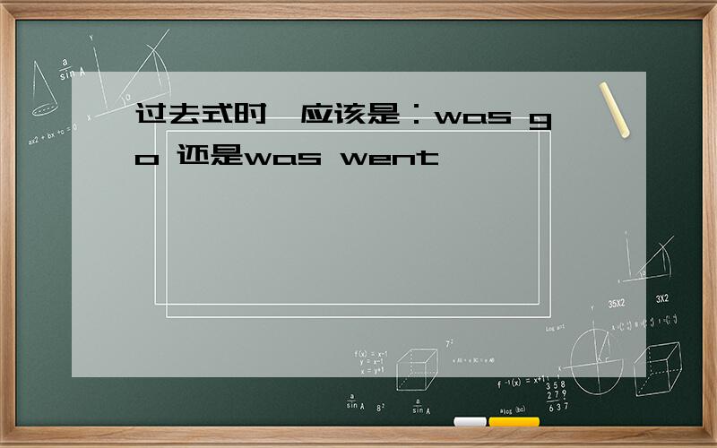 过去式时,应该是：was go 还是was went