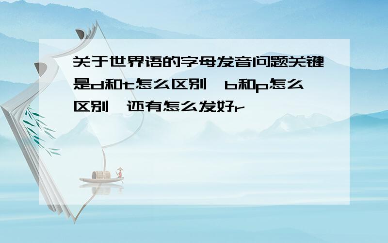 关于世界语的字母发音问题关键是d和t怎么区别,b和p怎么区别,还有怎么发好r