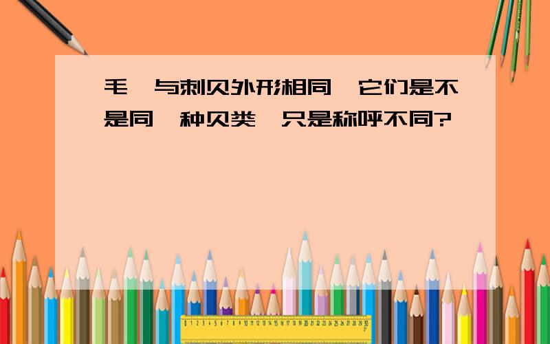 毛蚶与刺贝外形相同,它们是不是同一种贝类,只是称呼不同?