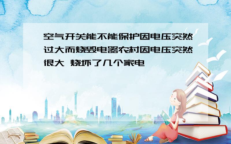 空气开关能不能保护因电压突然过大而烧毁电器农村因电压突然很大 烧坏了几个家电