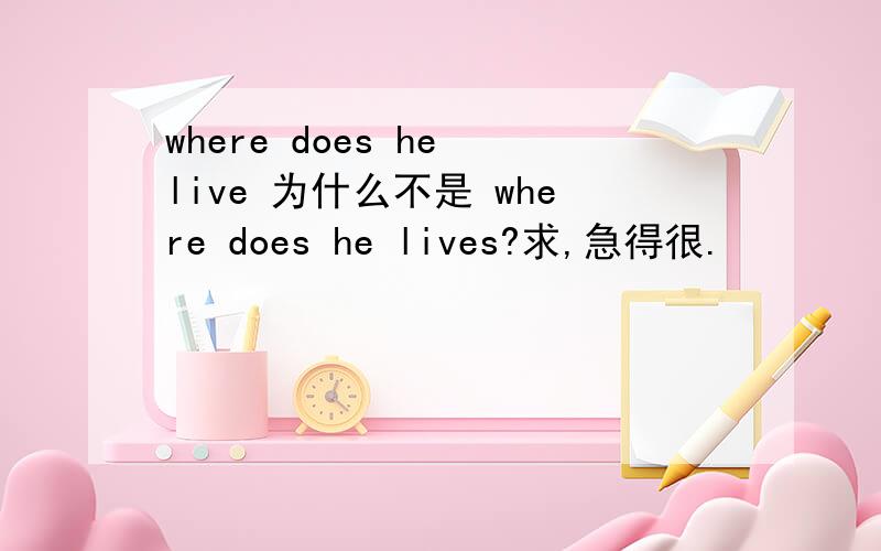 where does he live 为什么不是 where does he lives?求,急得很.