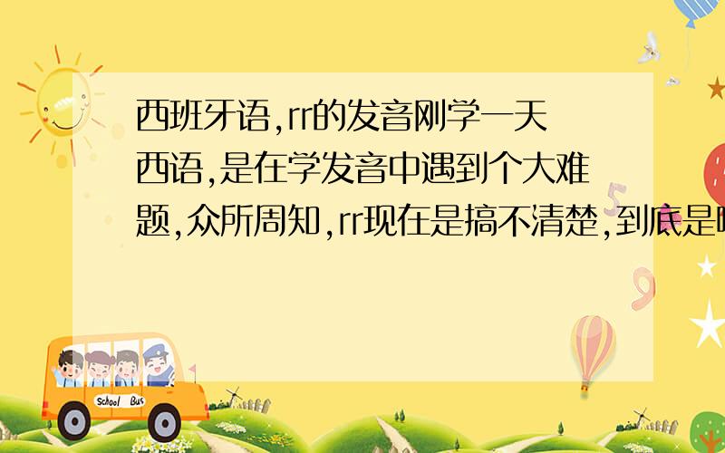 西班牙语,rr的发音刚学一天西语,是在学发音中遇到个大难题,众所周知,rr现在是搞不清楚,到底是哪里振动,舌尖还是舌根?,力量从哪里出的?发不出颤音是由于没有常说所以舌部的肌肉不发达吗