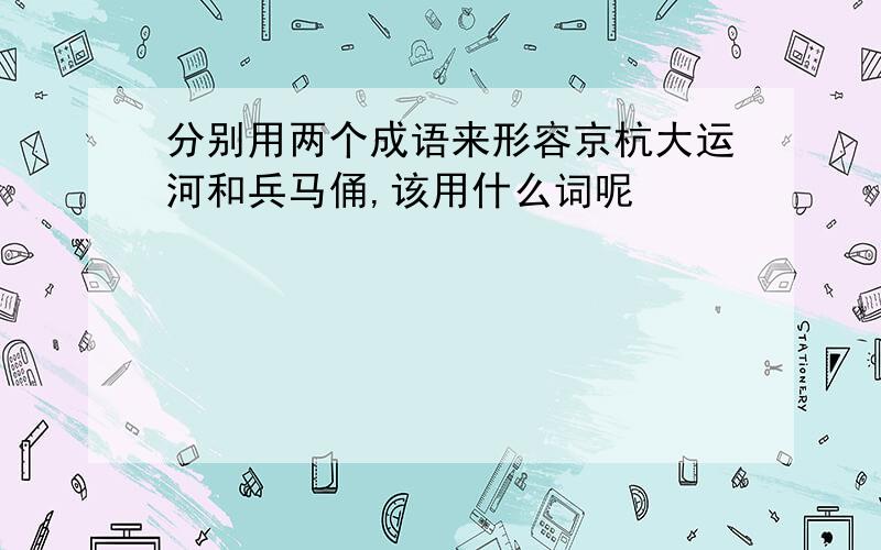 分别用两个成语来形容京杭大运河和兵马俑,该用什么词呢