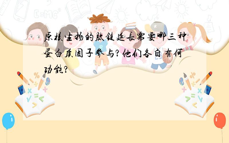 原核生物的肽链延长需要哪三种蛋白质因子参与?他们各自有何功能?