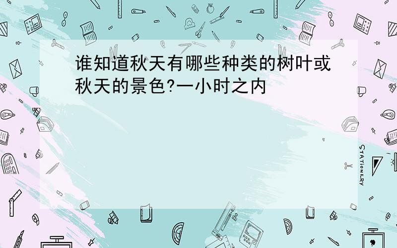 谁知道秋天有哪些种类的树叶或秋天的景色?一小时之内