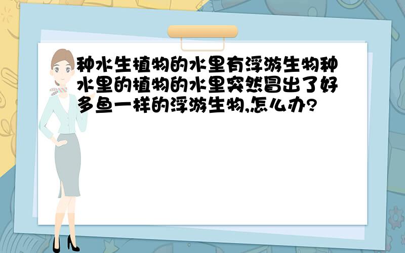 种水生植物的水里有浮游生物种水里的植物的水里突然冒出了好多鱼一样的浮游生物,怎么办?