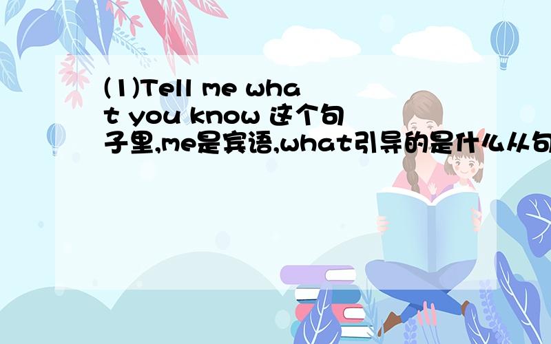 (1)Tell me what you know 这个句子里,me是宾语,what引导的是什么从句?(2)I want to teach my students how to live this life on earth(1)和(2)里的从句性质一样吗?