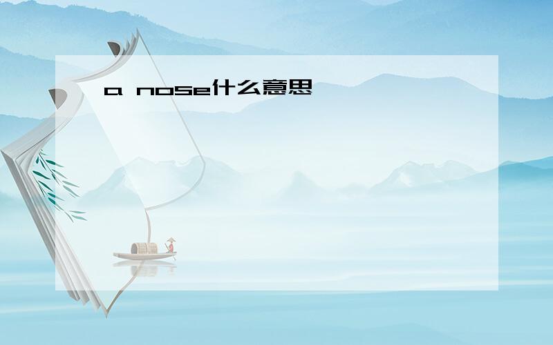 a nose什么意思