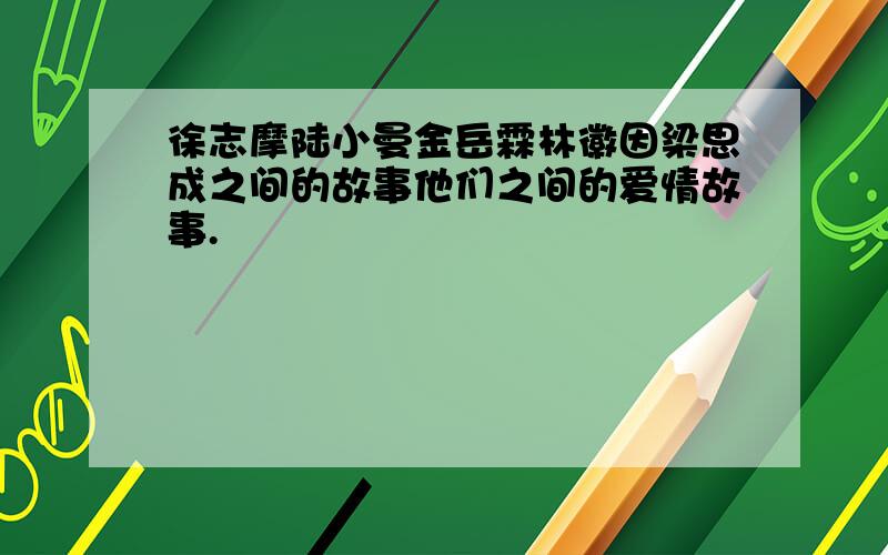 徐志摩陆小曼金岳霖林徽因梁思成之间的故事他们之间的爱情故事.