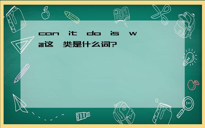 can、it、do、is、will这一类是什么词?