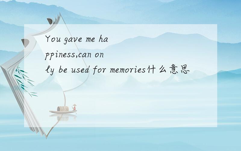 You gave me happiness,can only be used for memories什么意思