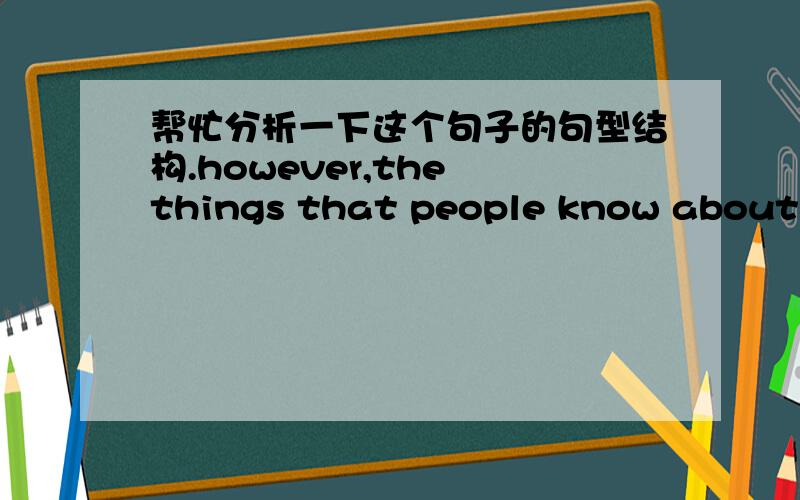 帮忙分析一下这个句子的句型结构.however,the things that people know about the UK may have little to so with how most real British people live their lives today.