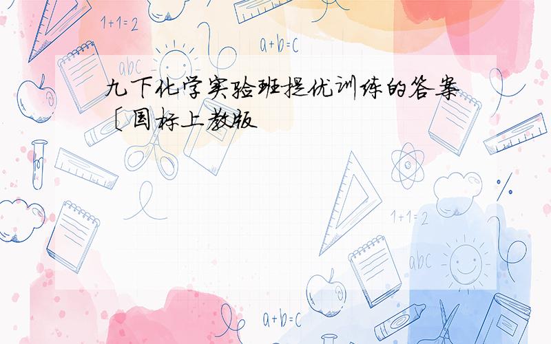 九下化学实验班提优训练的答案〔国标上教版