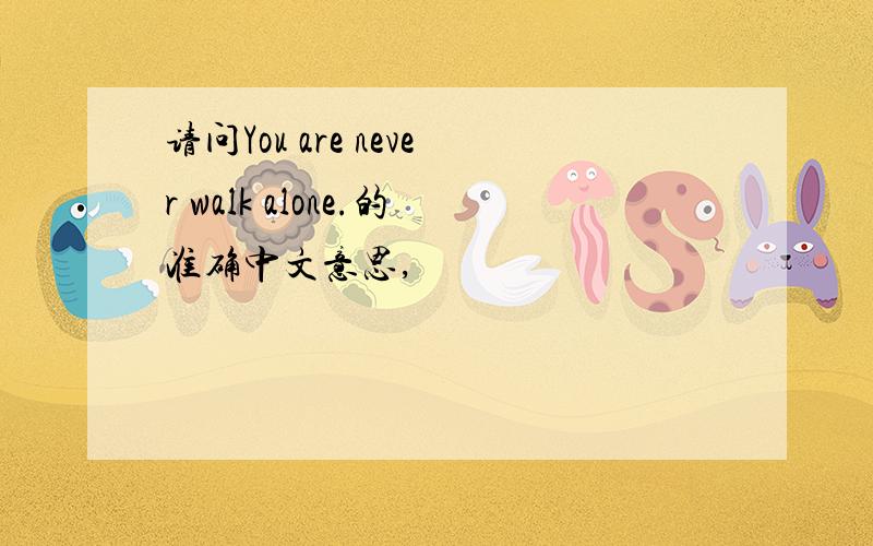 请问You are never walk alone.的准确中文意思,