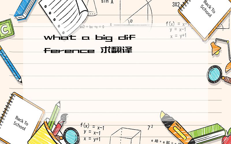 what a big difference 求翻译