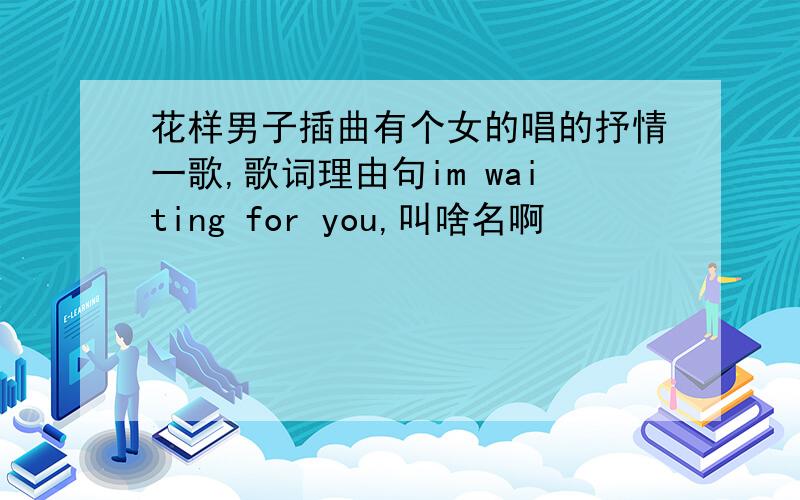 花样男子插曲有个女的唱的抒情一歌,歌词理由句im waiting for you,叫啥名啊