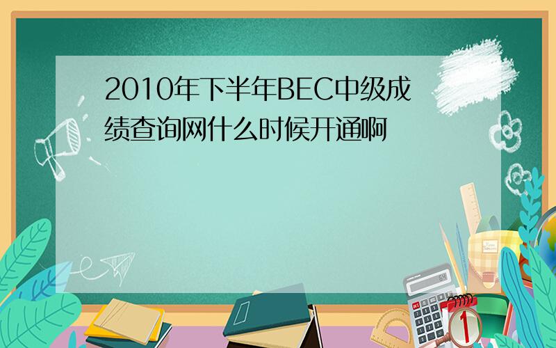 2010年下半年BEC中级成绩查询网什么时候开通啊