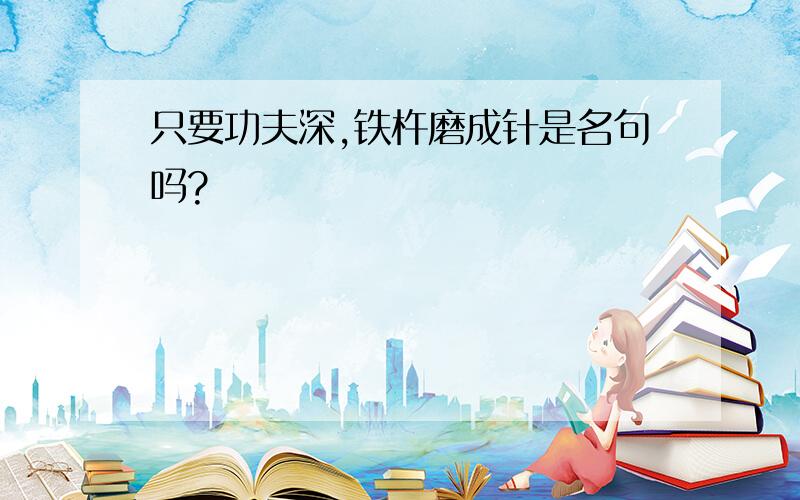 只要功夫深,铁杵磨成针是名句吗?