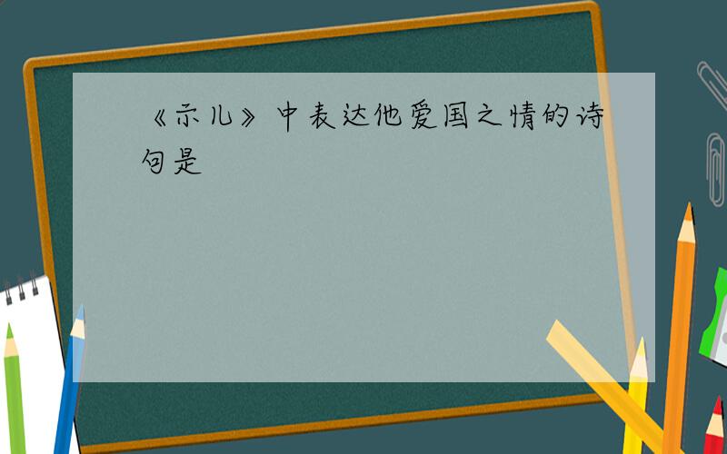 《示儿》中表达他爱国之情的诗句是