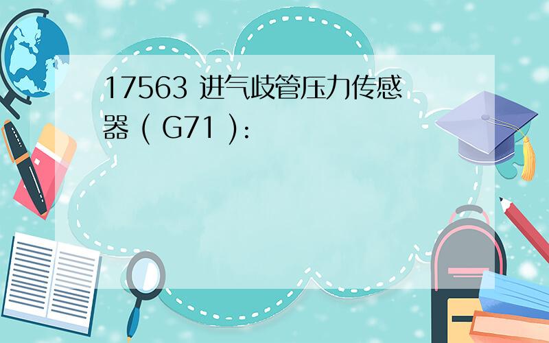 17563 进气歧管压力传感器 ( G71 ):