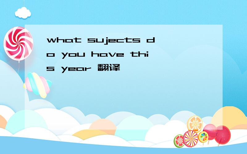 what sujects do you have this year 翻译