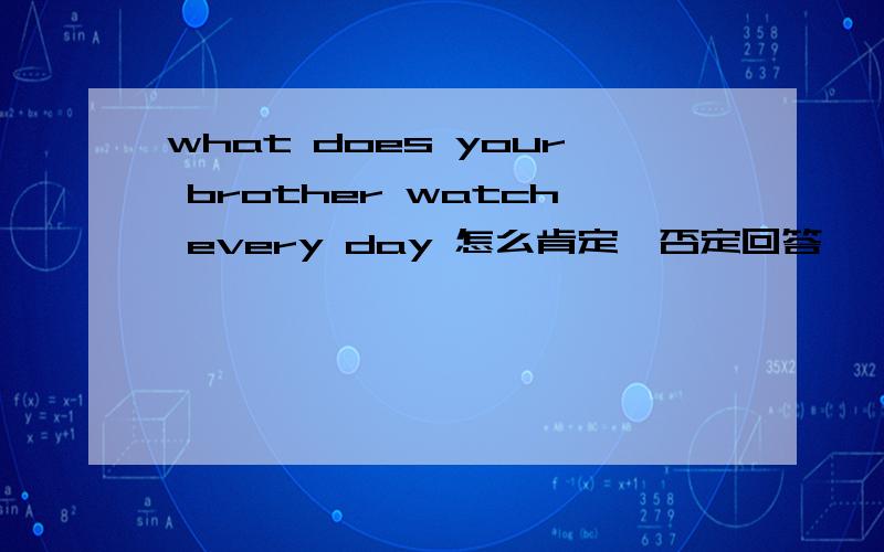 what does your brother watch every day 怎么肯定、否定回答