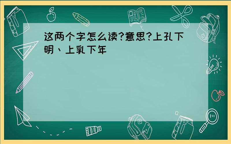 这两个字怎么读?意思?上孔下明丶上乳下年