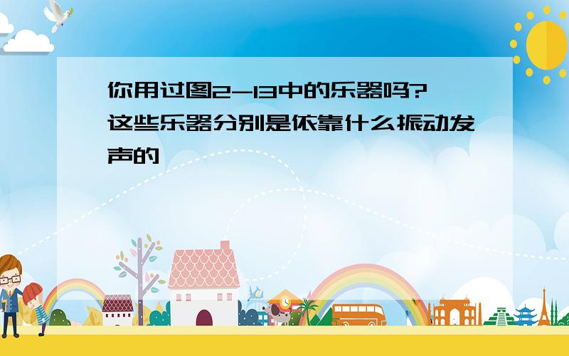 你用过图2-13中的乐器吗?这些乐器分别是依靠什么振动发声的