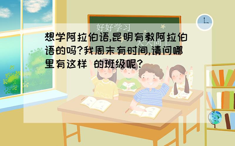 想学阿拉伯语,昆明有教阿拉伯语的吗?我周末有时间,请问哪里有这样 的班级呢?