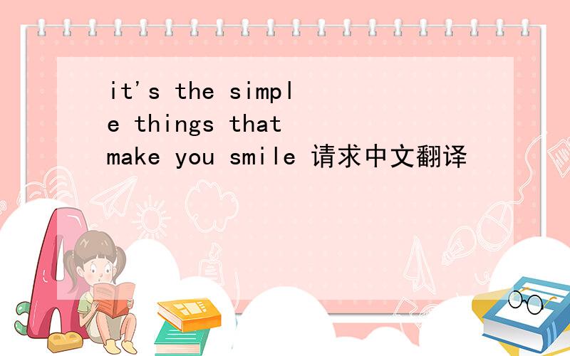 it's the simple things that make you smile 请求中文翻译