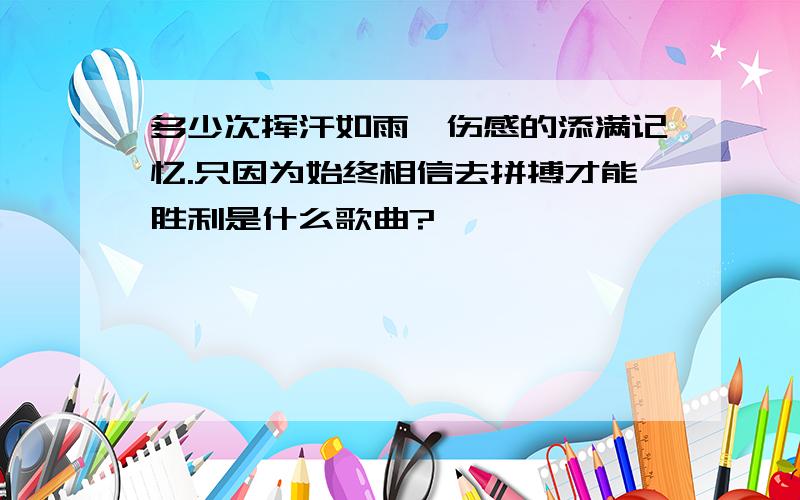 多少次挥汗如雨,伤感的添满记忆.只因为始终相信去拼搏才能胜利是什么歌曲?