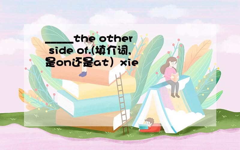 _____the other side of.(填介词,是on还是at）xie